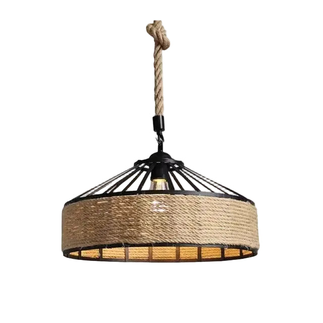 Klassisk lampa av hamprep