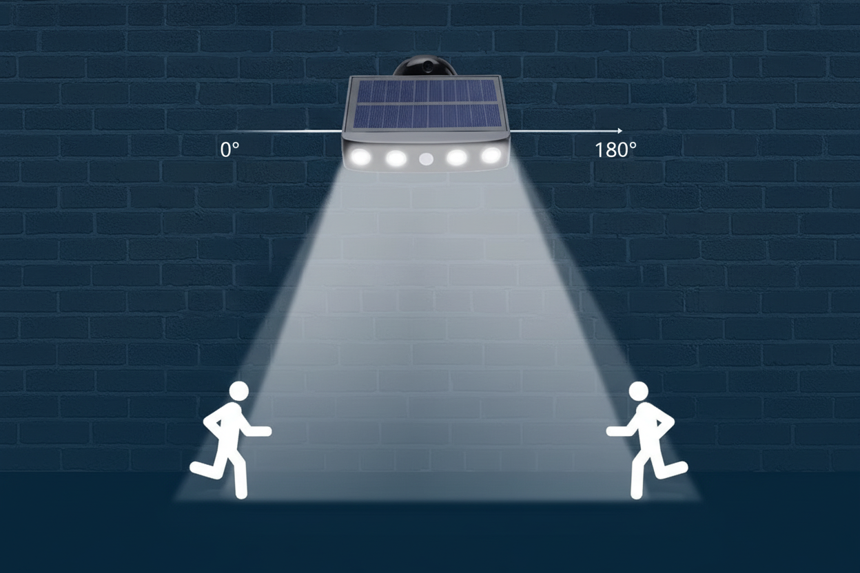 Solcells-LED vägglampa med rörelsesensor