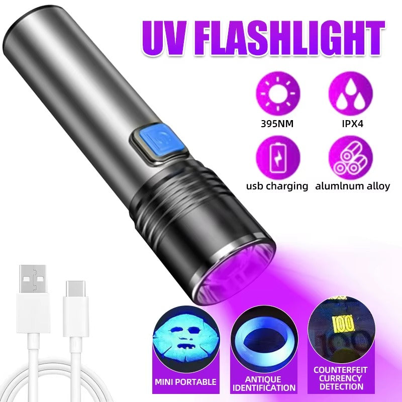 USB-uppladdningsbar UV-ficklampa för upptäckt av husdjursurin