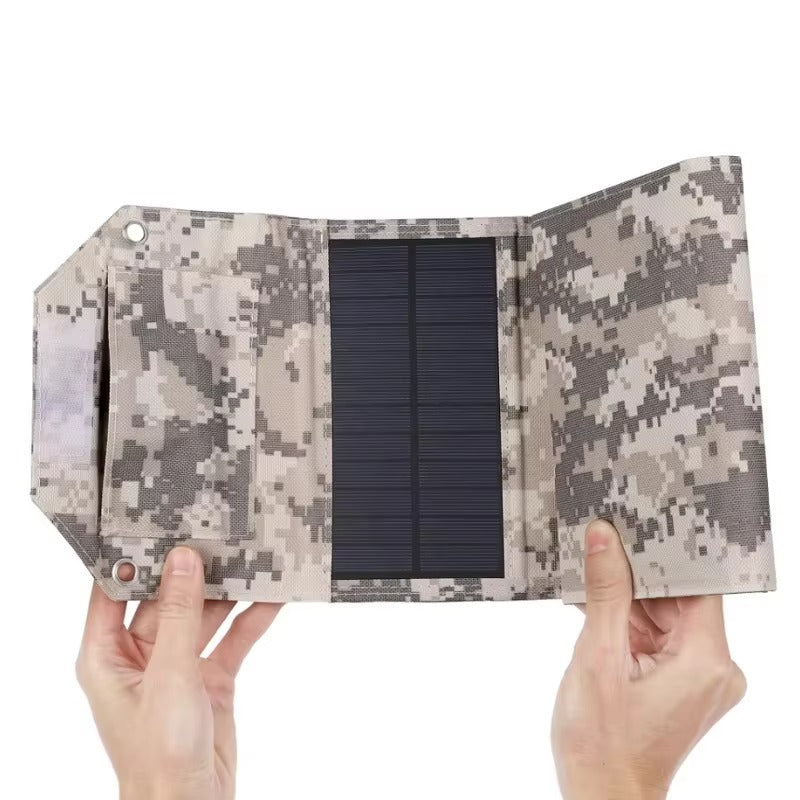 "Hopfällbar 100 W USB-solpanel med 6 vikbara sektioner