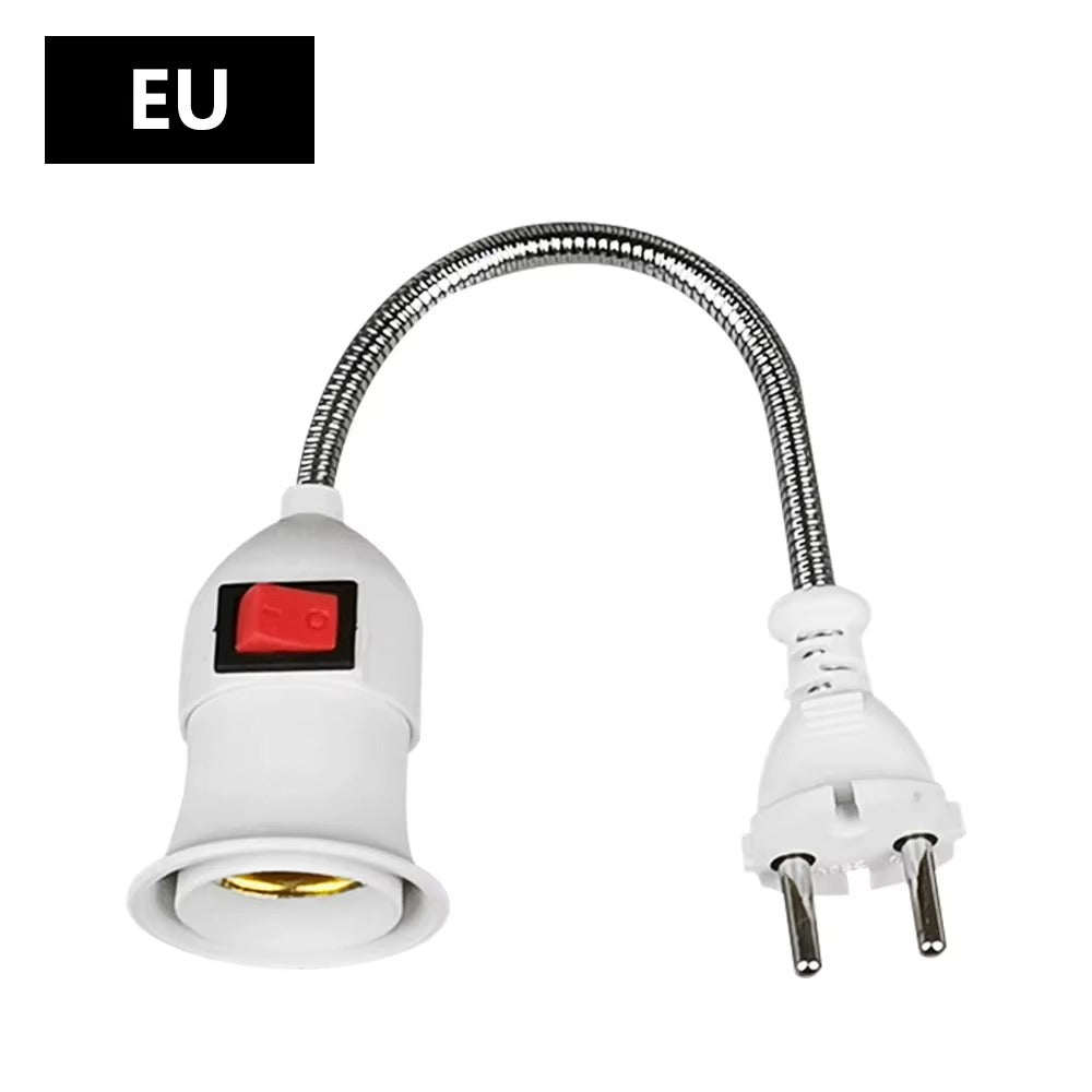 E27 flexibel lamphållare med brytare