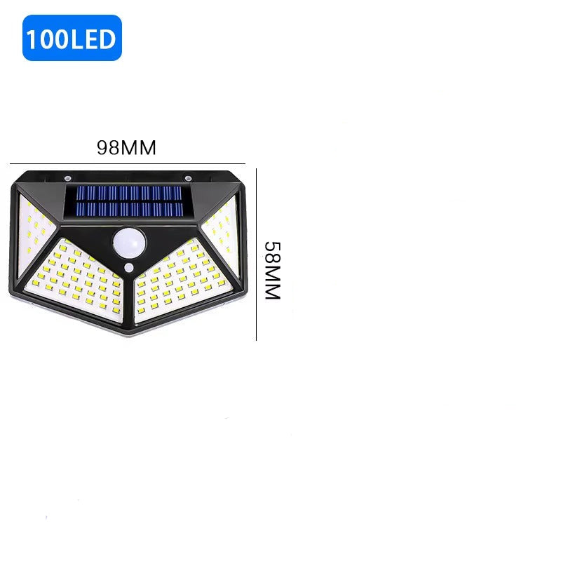 Solcellsdriven utomhuslampa – 100 LED med rörelsesensor