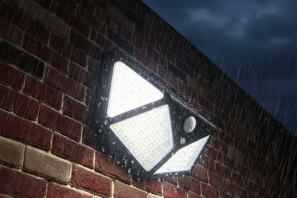 Solcellsdriven utomhuslampa – 100 LED med rörelsesensor