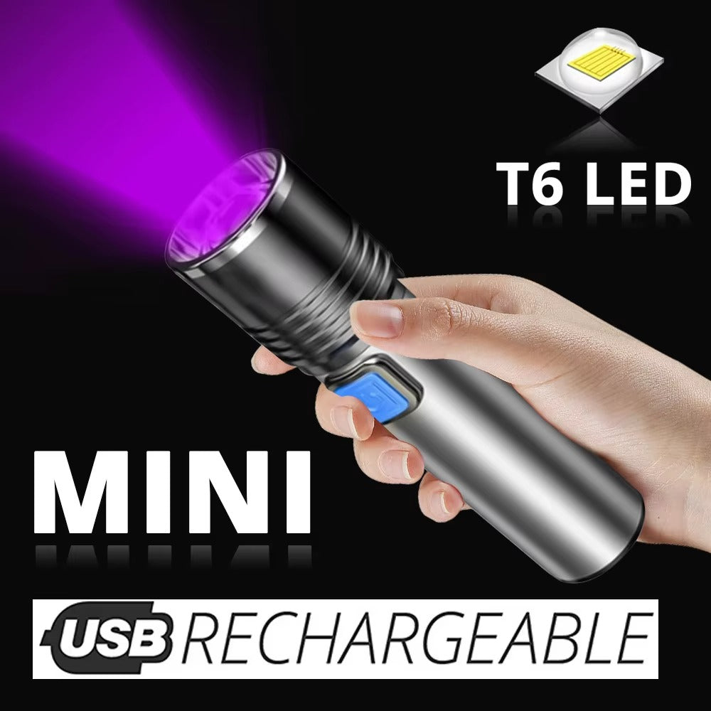 USB-uppladdningsbar UV-ficklampa för upptäckt av husdjursurin