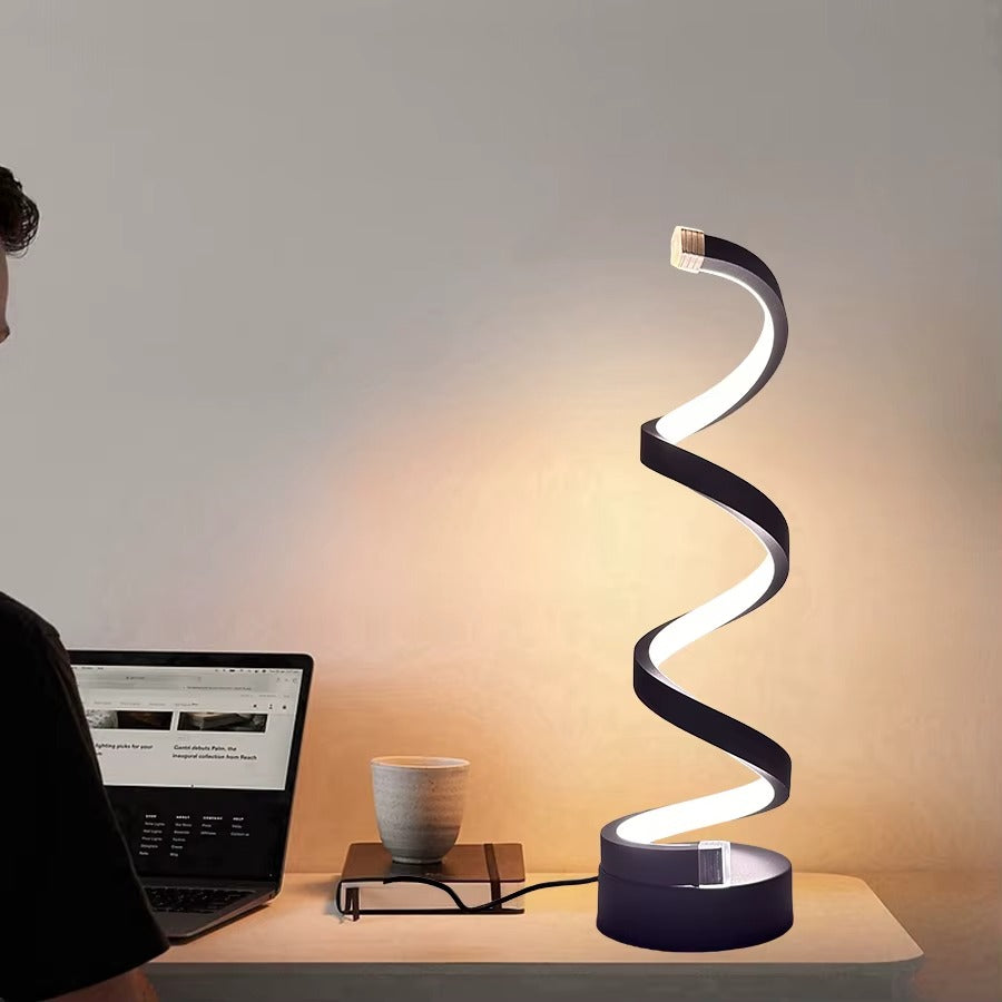 Vågformad LED-bordslampa